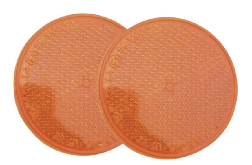 Lot de 2 catadioptre adhésif rond orange Ø60 mm - Latour Remorques