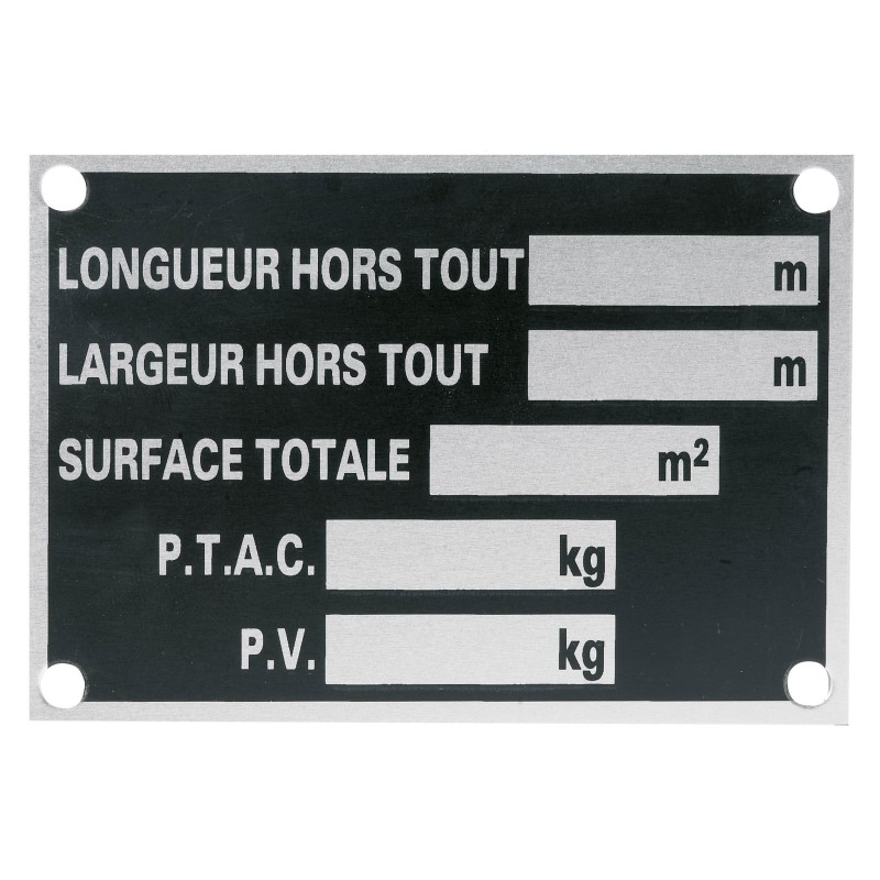 Plaque Immatriculation 520 x 110 mm - Latour Remorques
